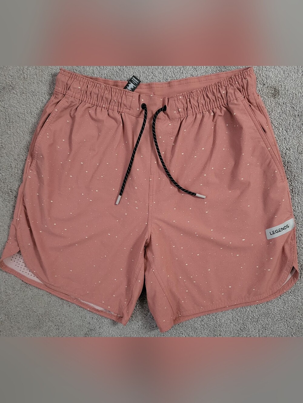 Legends Men's Luka Shorts Dusty Rose Pink Speckled Athletic Running Size L